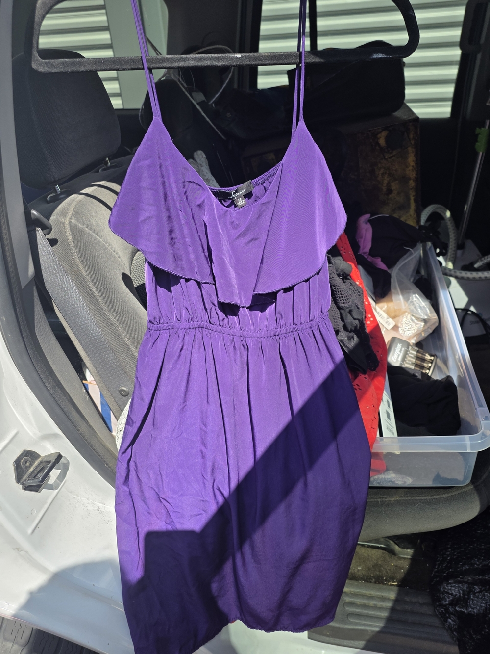 Soprano Purple Spaghetti-Strap Mini Dress